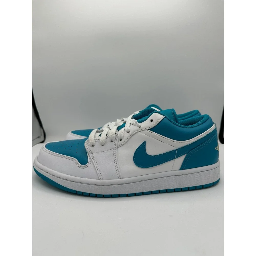 Nike Air Jordan 1 Low Aquatone Celestial Gold White Mens 9